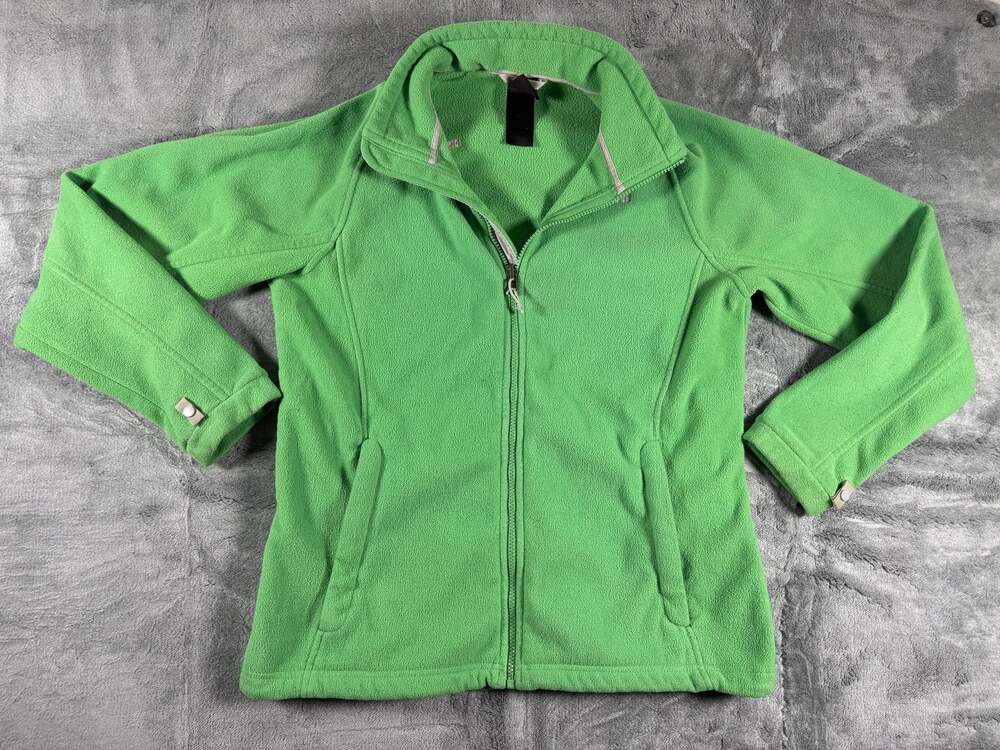 The North Face Sweater Women's Large Full Zip Fleece Mock Neck Outdoor Green
